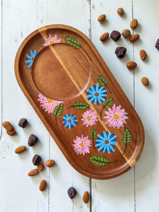 Tabla Desayuno o Picoteo / Wildflower - Pink and Blue