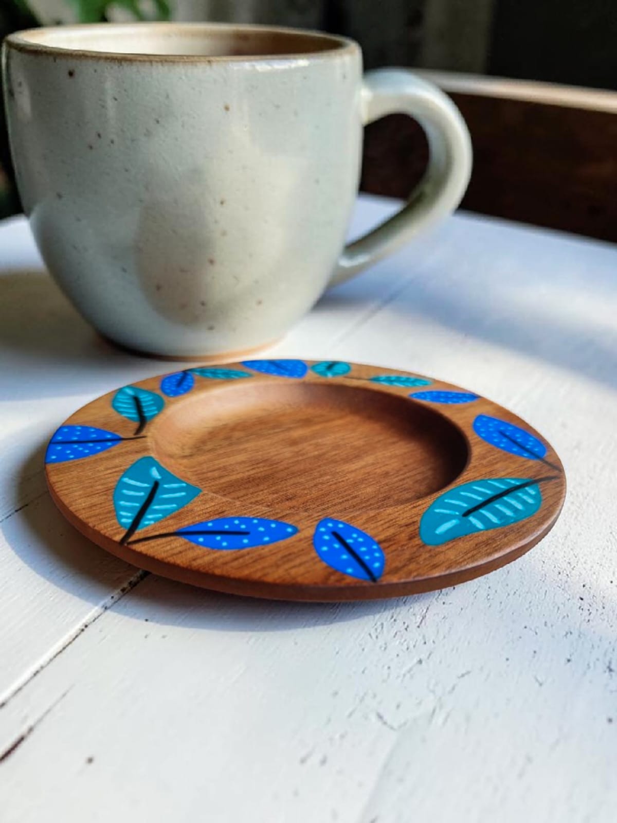Posa Tazón / Leaf - Blue