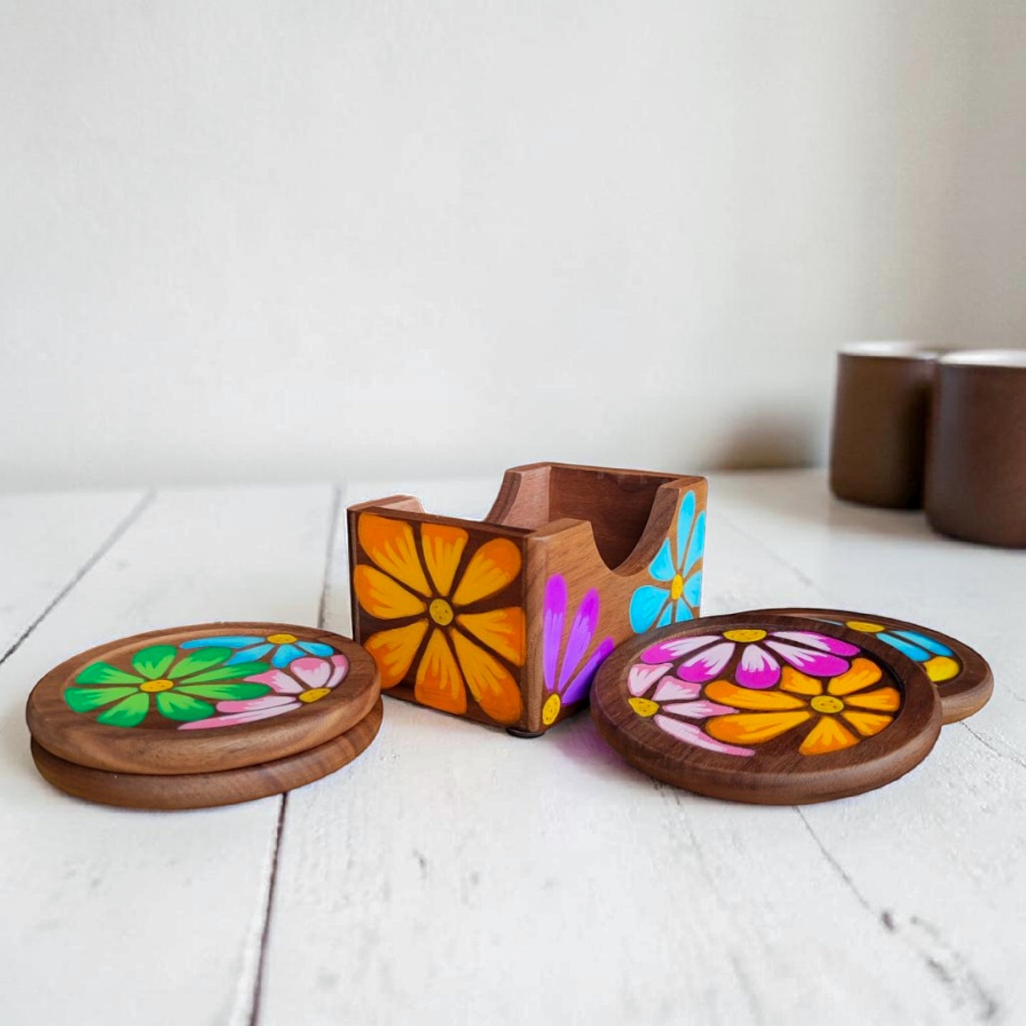 Set seis Posavasos / Flora - Spring
