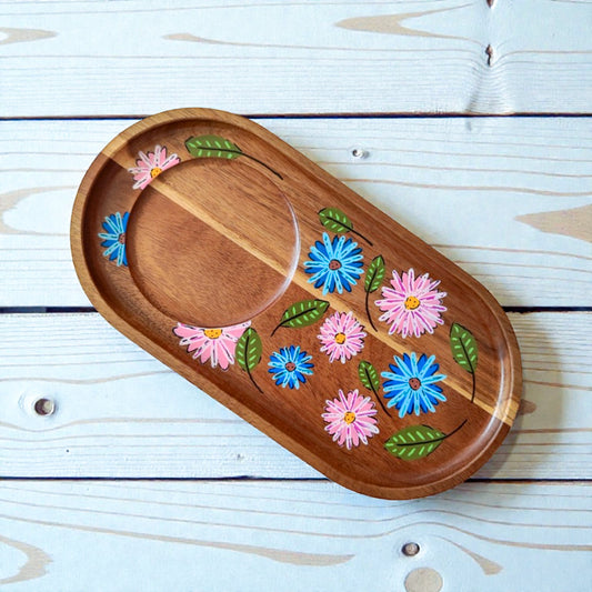 Tabla Desayuno o Picoteo / Wildflower - Pink and Blue
