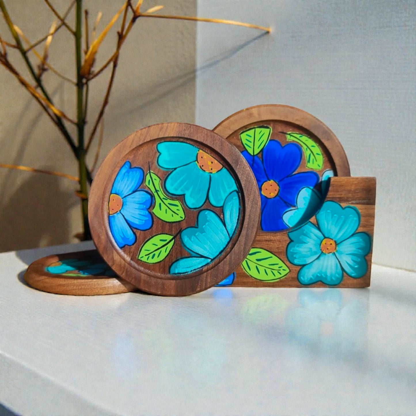 Set seis Posavasos / Cherry - Winter Blossom