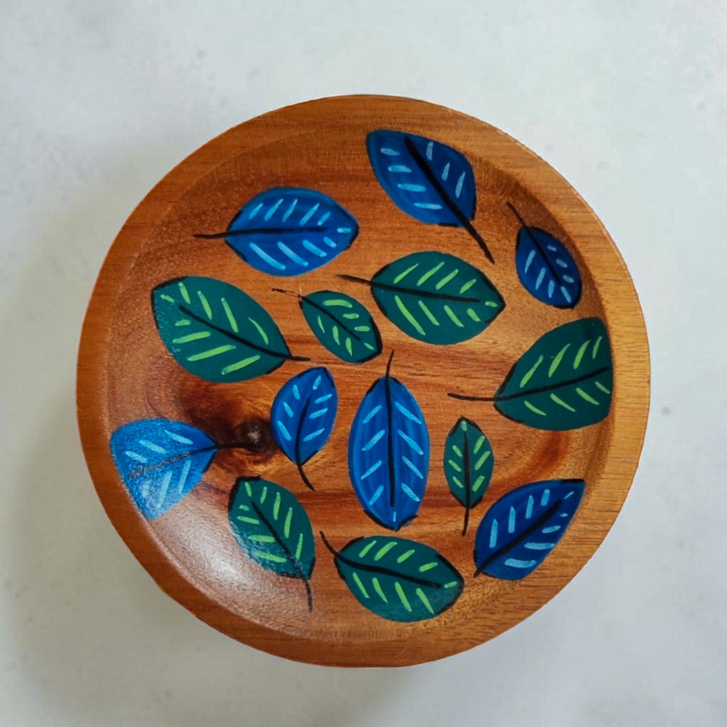 Posa Tazón / Leaf - Blue and Green